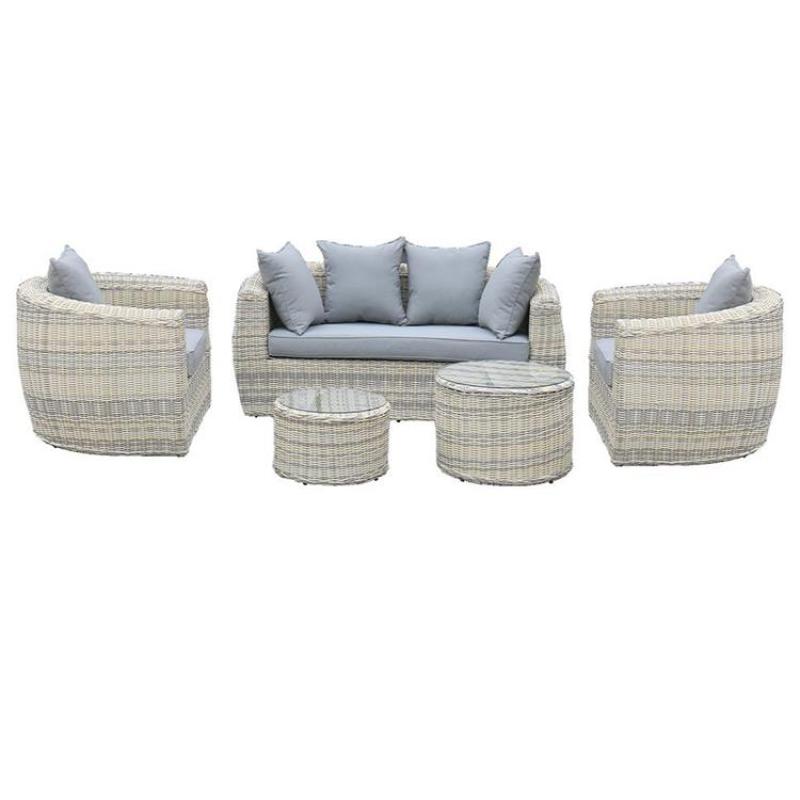 wholesale KD luxury outdoor garden patio furniture aluminum frame rattan All Weather dinning sofas set