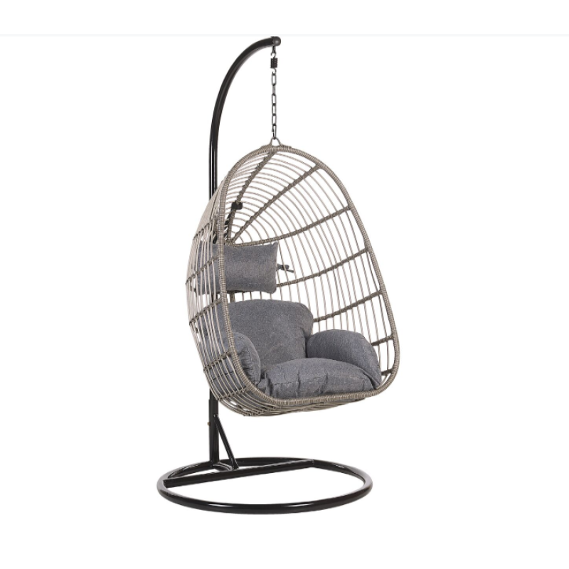 Cheap Price Garden Hanging Chair Outdoor Swing  Egg Chair With Stand With Comfortable Cushions