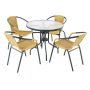 All Weather Aluminum Yard Garden Furniture Outdoor Dining Set Coffee Shop Tables And Chairs
