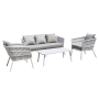 Luxury rope weave outdoor rope furniture set sofa garden 4pcs conversation sofa set