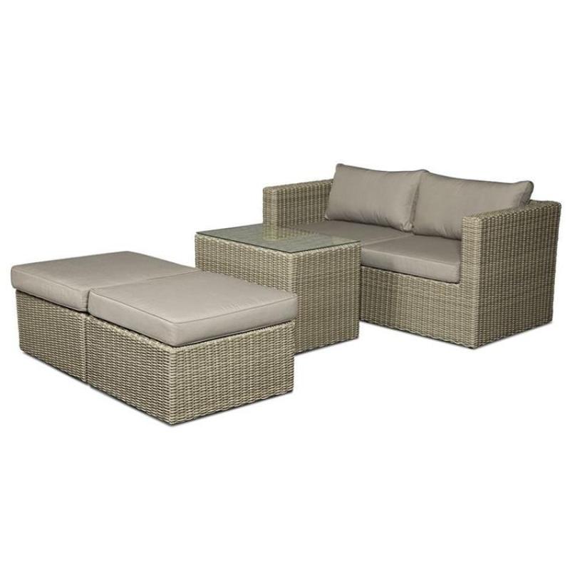 Wholesale outdoor rattan soft patio lazy rattan sectional sofa furniture set bed Outdoor multifunctional sofa set