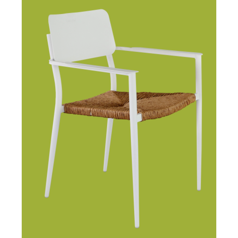 Outdoor Garden Simple Modern Dining Wricker Poly Rattan single chair Balcony Set with high back Aluminum PE distorted rattan