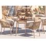 5pcs Simple Modern Outdoor rope  Dining set 4 Seater aluminum room plastic rattan chair and table meeting wedding