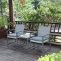 PP Material Wicker Look 3pc Bistro Set Blacony Garden Patio Furniture Bistro Set