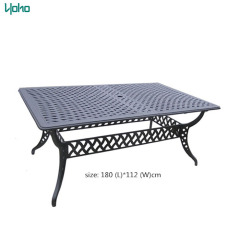 Outdoor garden cast aluminum extensible dinning table 10 seater patio furniture outdoor long table