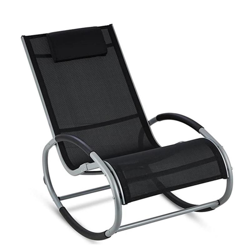 Outdoor Textline rocker chair with aluminum Customized swivel rocker chair for adult