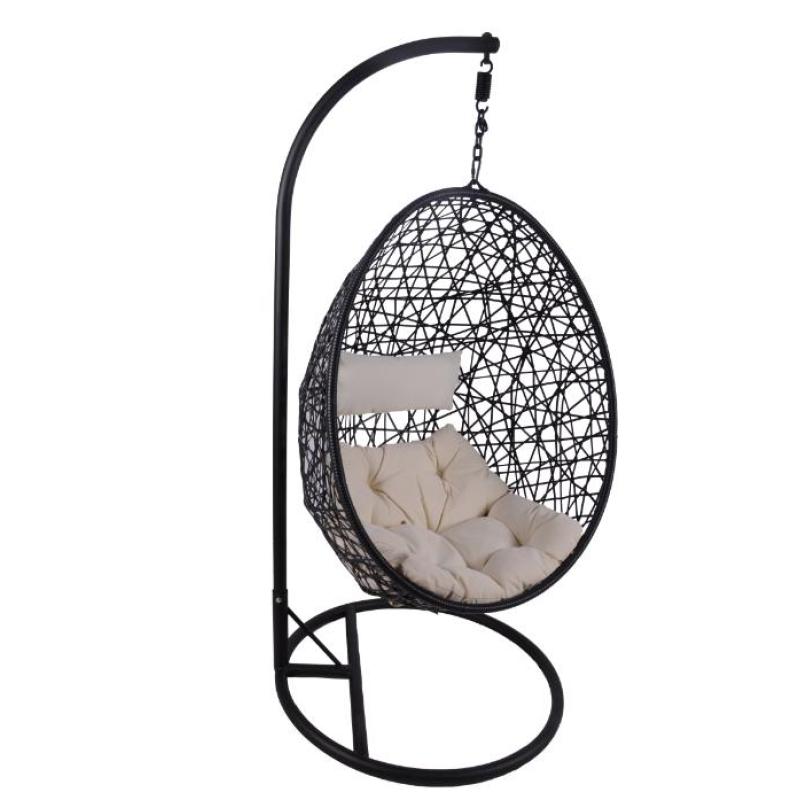 Leisure Cheap double seat hanging chair garden steel patio rattan swing egg chair