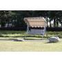 high quality 3 Seat wicker garden swing chair outdoor furniture rattan patio swing