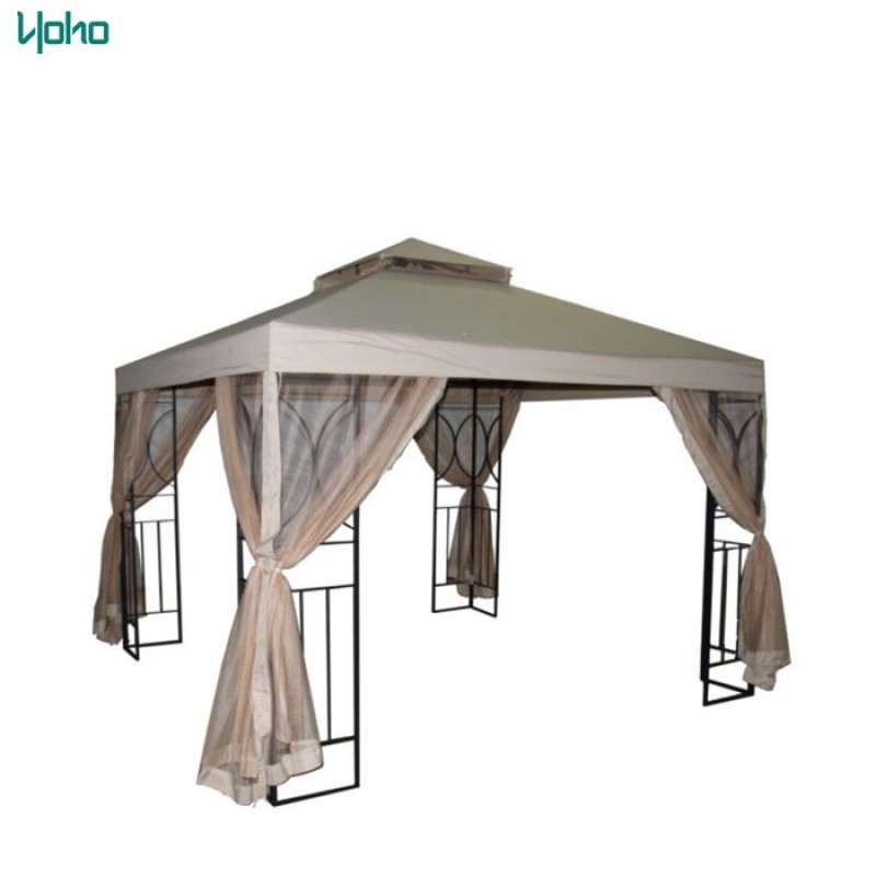 Outdoor Garden Patio Aluminum Custom Luxury Pavilion Gazebo Canopy with Mosquito Netting Walls