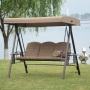 Yoho Rattan New Design 3 Persons Swing Chair Furniture Outdoor Garden Patio Swings with Canopy