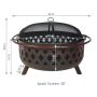 Outdoor Grill Smoker Round Bowl BBQ Fire Pit Burning Customized Garden Backyard Fire Bowl with poker rain cover place lids