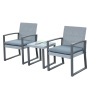 YOHO 3pcs Modern Luxury rattan bistro chair set metal frame table and chairs patio furniture sets with table