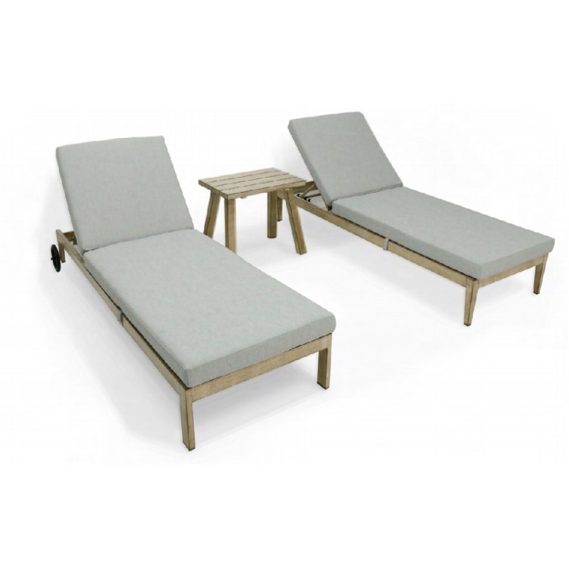 New Arrival Sun Lounger With Cushion Teak Chaise Lounge Outdoor Furniture Sunbed