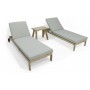 New Arrival Sun Lounger With Cushion Teak Chaise Lounge Outdoor Furniture Sunbed