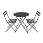 3Pcs Outdoor Garden Metal Furniture Foldable Table & Chairs Bistro Set