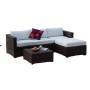 All weather Nordic Modern Rattan sofa set Outdoor L-shaped sofa set end table aluminum living room garden backyard