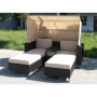 Sun Bed Unique Day Bed with Canopy Wicker Garden Patio Round Rattan Sunbed Outdoor Sun Lounger Outdoor Furniture Modern T/T, L/C