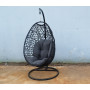 Garden Rattan PE Wicker Egg Nest Shaped 2 Persons Seater Patio Hanging Swing Egg Chair