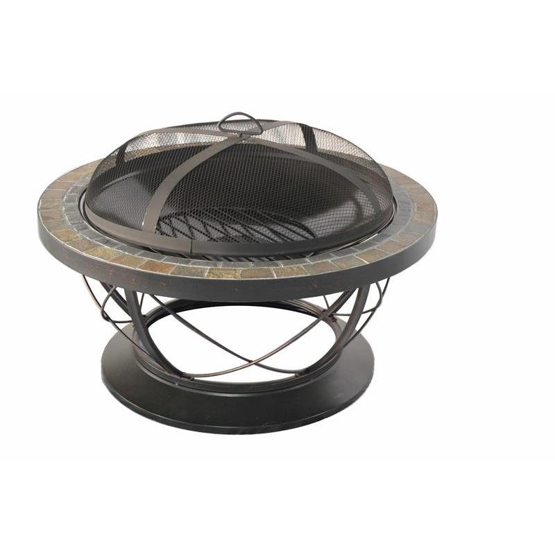YOHO  Outdoor Garden Square Wood Fire Pit Log Grate Burner patio fire place with Screen Cover  Poker Tool, Great BBQ Grill