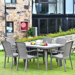 Modern dining set 8 seater dining table set resin patio dining set