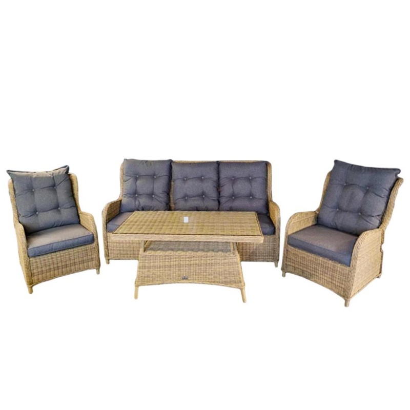 YOHO Comfortable Hot Sale 5PCS Patio Garden Luxury living room sofa set Furniture Rattan Wicker Furniture Sofa Sets with cushion