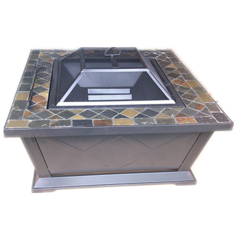 Outdoor square garden patio slate Fire Pit Stove Brazier