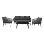 Outdoor Modern Aluminum Sectional Conversation 4pc Sofa Set