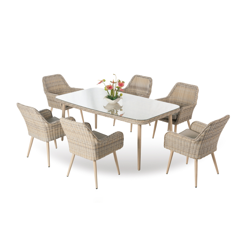 wholesale KD luxury outdoor garden patio furniture aluminum frame rattan All Weather dinning sofas set