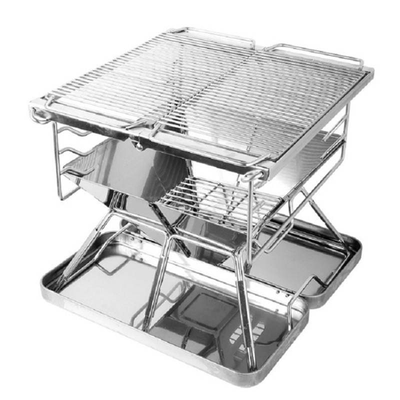 YOHO Hot Sale Korean Stainless Steel Portable Folding Charcoal BBQ Grill Outdoor Suitcase barbecue Camping grills