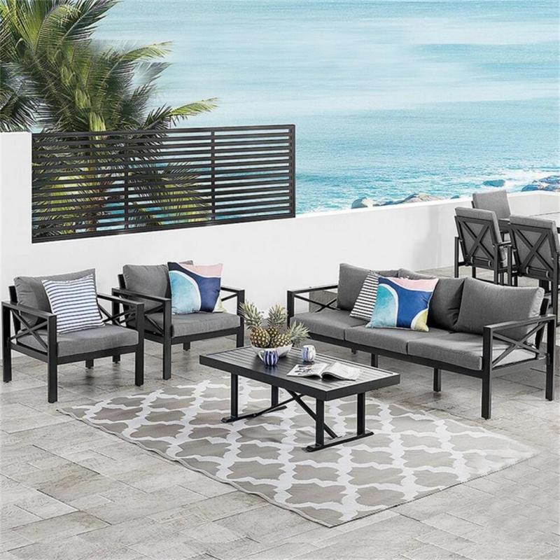 Modern style rattan sofa set Wicker rattan coaster 4 pcs coffee table set