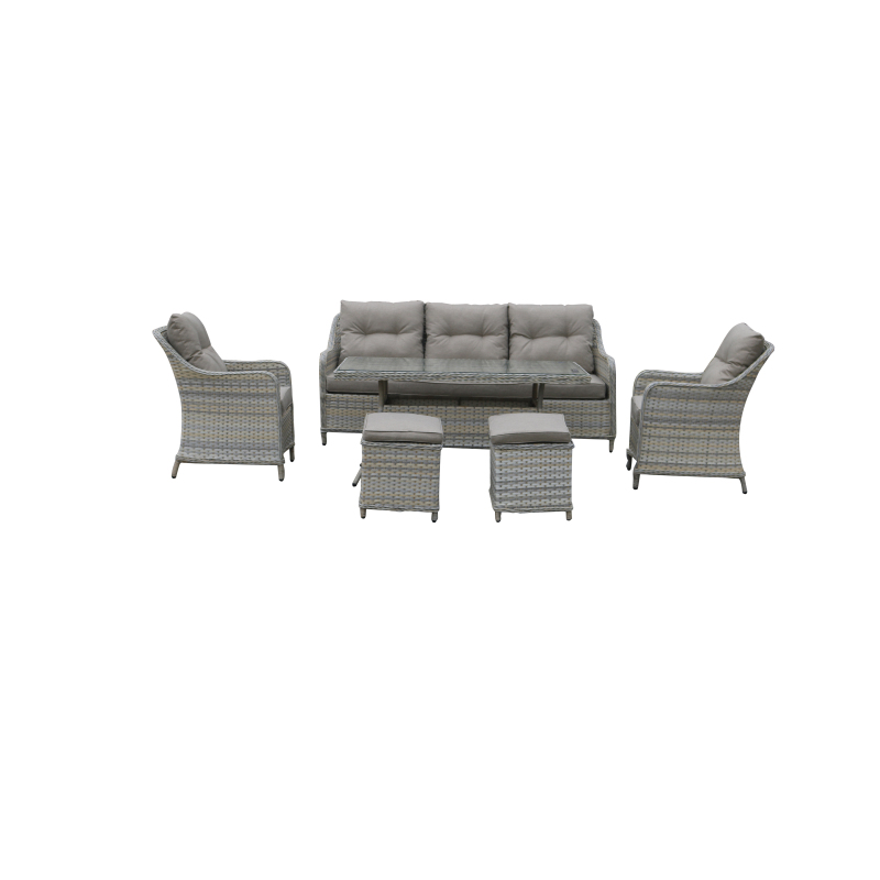 Waterproof 5 pcs Patio Rattan Sofa Garden Sofa Outdoor Furniture Cafe Sofa Set