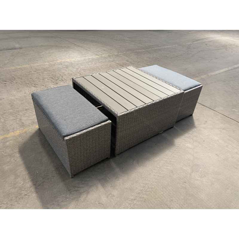 YOHO Hot sale 3pcs FAUX Rattan sofa set Modern design Love seat cube set Outdoor indoor available balcony decor luxury