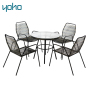 5pcs Simple Modern Outdoor rope  Dining set 4 Seater aluminum room plastic rattan chair and table meeting wedding