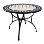 Classical design medieval court style round table with creamic tile top mosaic outdoor patio furniture 3pc bistro set iron