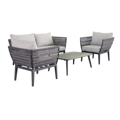 Yoho Wicker Rattan Set KD Backyard Outdoor Aluminum Patio Furniture Garden Sofa Set Furniture