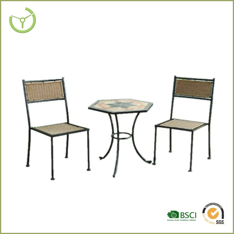 3pcs simple Outdoor metal Chair with armrest table set balcony Conversation patio reception living room