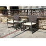 3PCS pp material bistro set outdoor  2 chairs with one table wicker pattern bistro set