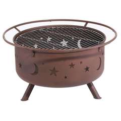 Round natural gas fire pit outdoor garden propane gas table fire pit brazier