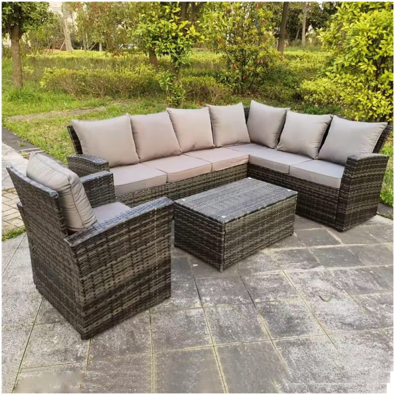 Yoho hot sale modern sofa set furniture luxury 4 pcs rattan sofa set furniture