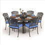 Cast aluminum furniture outdoor patio 7pc dining set all aluminum table and chairs