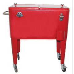 YOHO Hot Sale Metal Camping/Party cooler cart Beverage /beer/wine/drink cooler Ice Bucket with storage lid