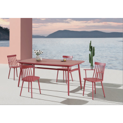 YOHO Luxury Modern Outdoor Dining Table set Garden Patio All Weather Restaurant table and chairs Aluminum Patio Dining Set