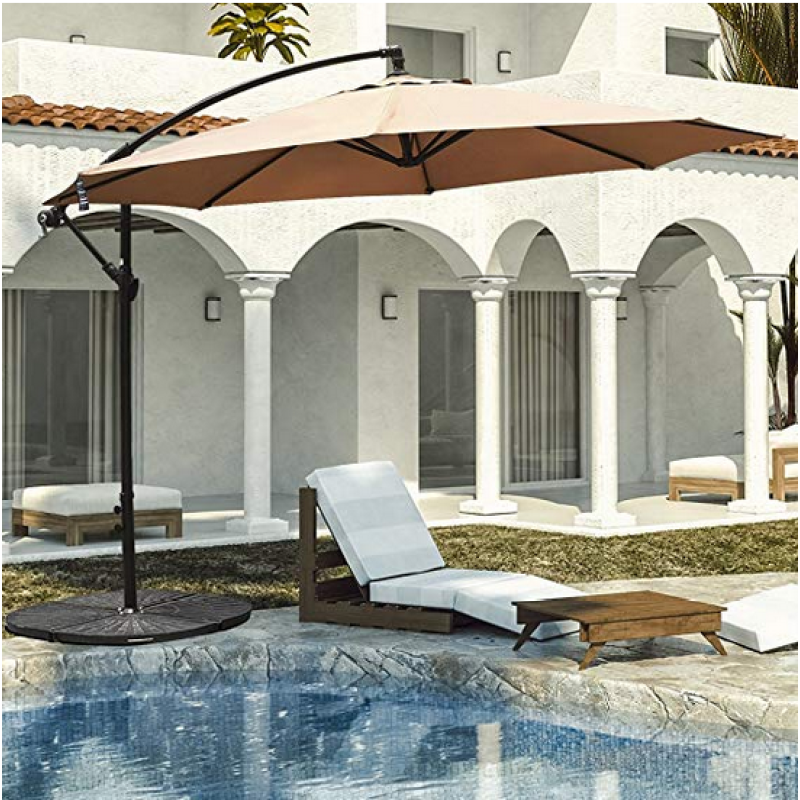 Sunshade parasol outdoor offset umbrella cantilever umbrella hanging patio umbrella with crank and cross base