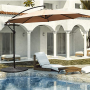 Sunshade parasol outdoor offset umbrella cantilever umbrella hanging patio umbrella with crank and cross base