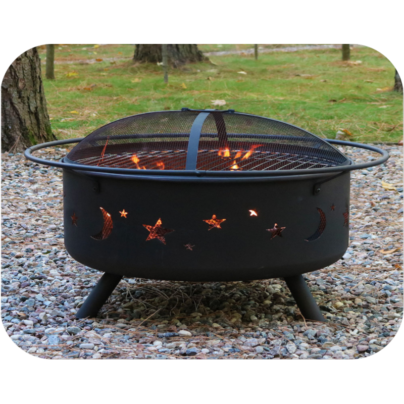 Wholesale Outdoor Patio Steel metal Outdoor Moon and Star Fire Pit with poker