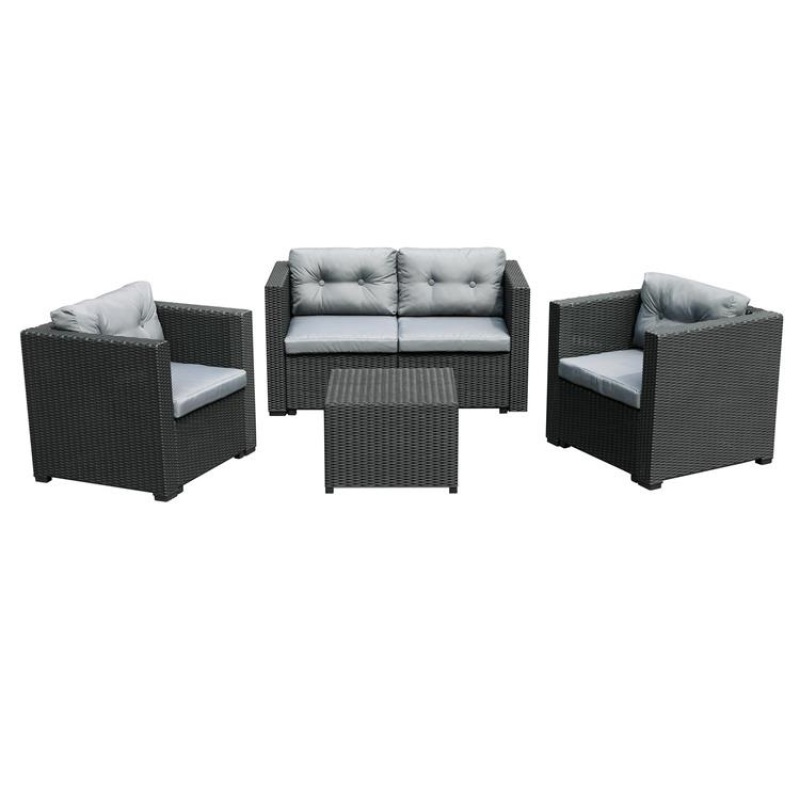Outdoor seat plastic rattan sofa set cheap short delivery time sofa furniture