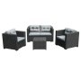 Outdoor seat plastic rattan sofa set cheap short delivery time sofa furniture