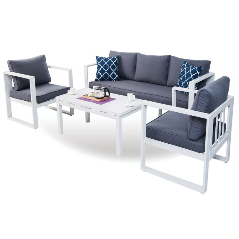 New Design Morden Outdoor Aluminum Patio sectional Sofa Garden Furniture With Folding Table Set