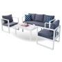 New Design Morden Outdoor Aluminum Patio sectional Sofa Garden Furniture With Folding Table Set