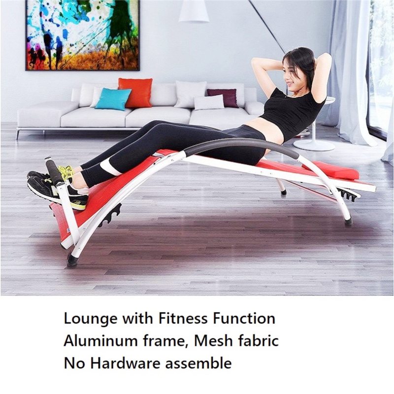 Outdoor Poolside Garden Beach Patio Metal Frame Multi-fuctional Fitness Sun lounger RECLINER fOLDING